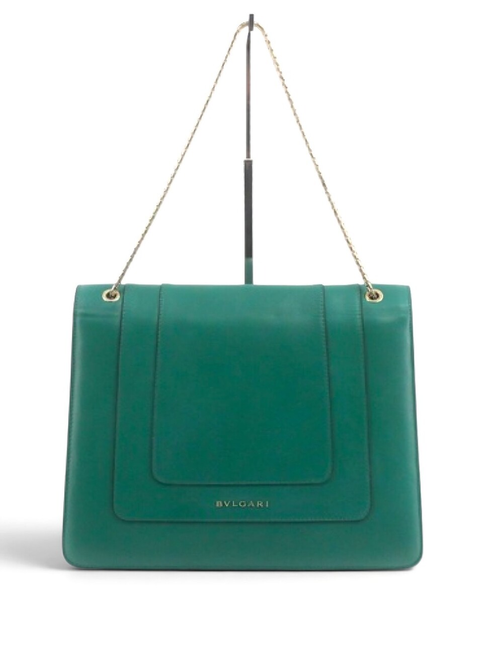 Bvlgari Serpenti Large Crossbody Bag Green Leather Shoulder Chain Snake Purse - Picture 2 of 9